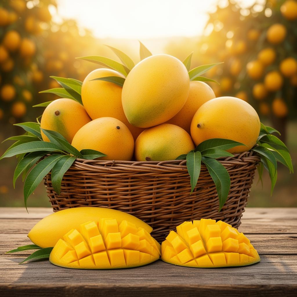 তাজা আমের ঝুড়ি